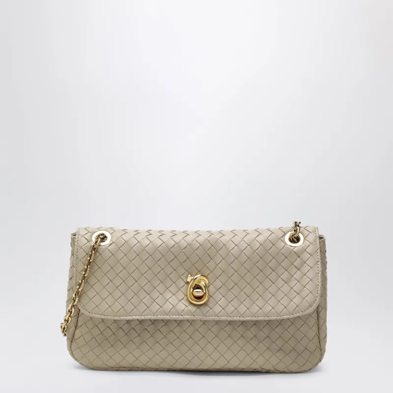 Madison Shoulder Bag In Écru Intrecciato Leather made by Bottega Veneta