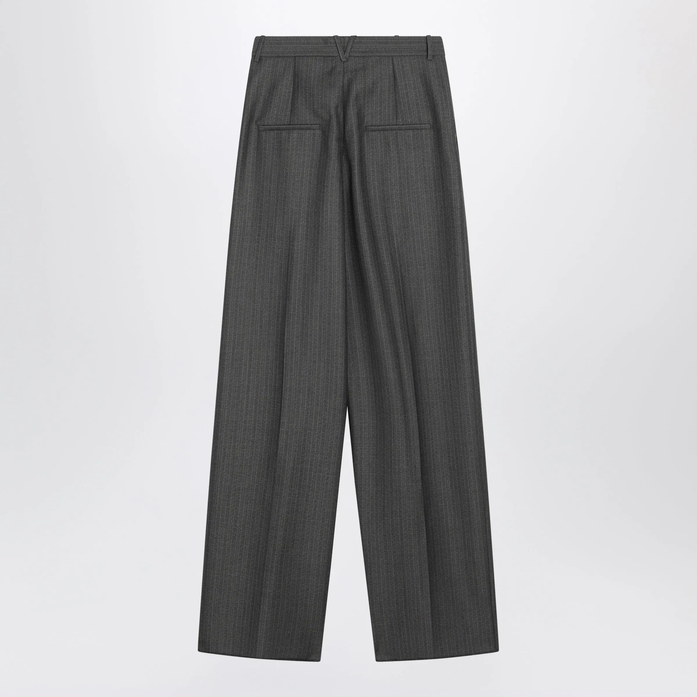 Grey Mélange Pinstripe Trousers In Mohair Wool sold by Wanan Luxury product image thumbnail 2