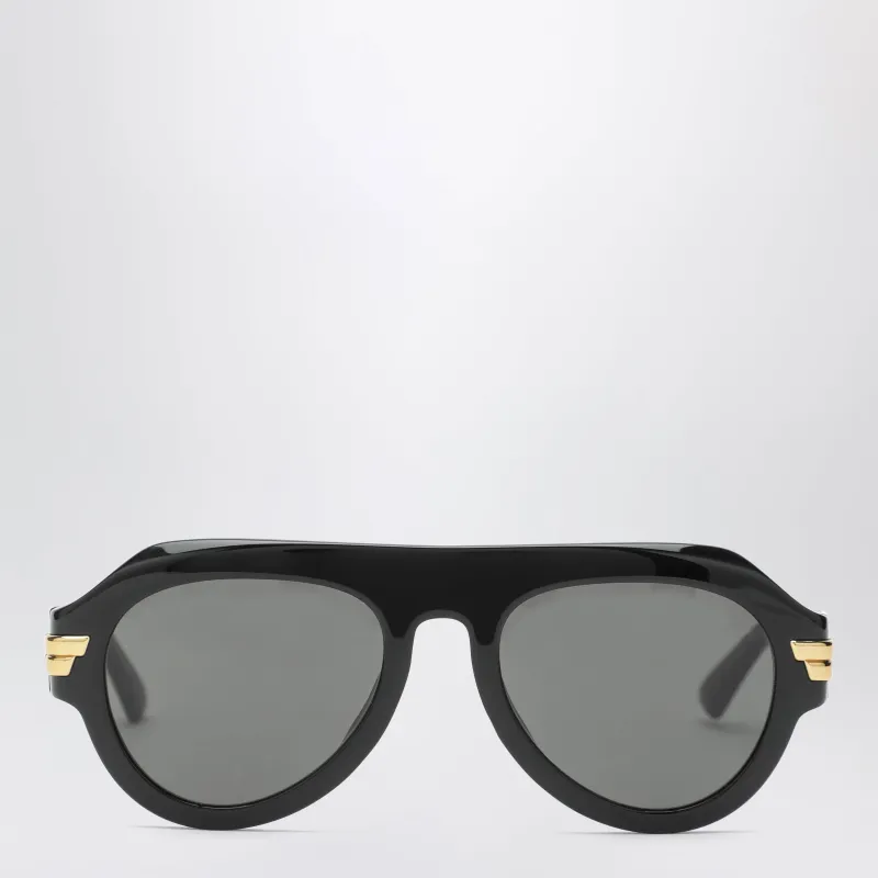 Black Aviator Sunglasses In Acetate made by Bottega Veneta