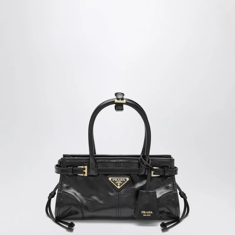 Bonnie Mini Black Calf Leather Handbag made by Prada