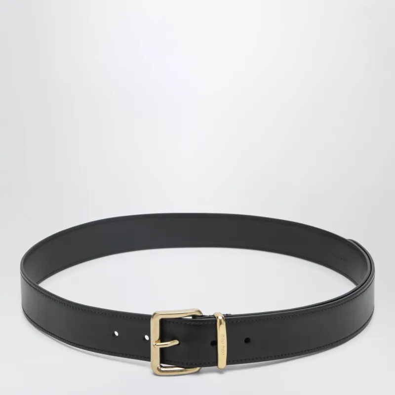 Black Leather Belt made by Miu Miu