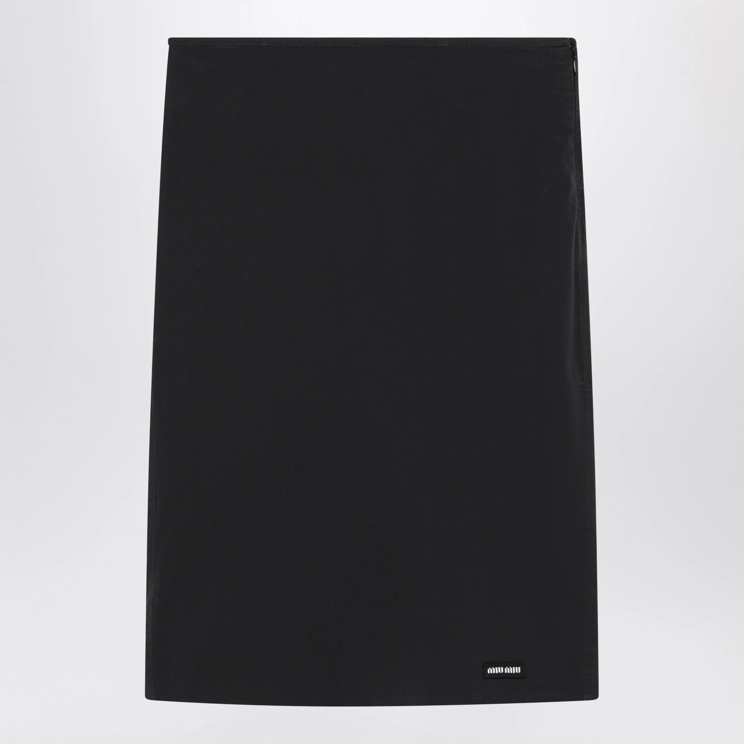 Black Stretch Poplin Pencil Skirt sold by Wanan Luxury