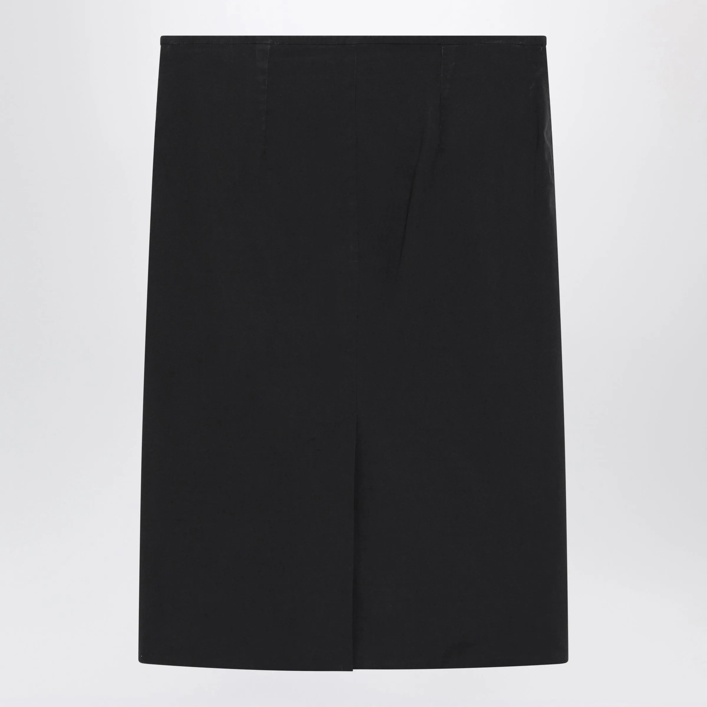 Black Stretch Poplin Pencil Skirt sold by Wanan Luxury product image thumbnail 2
