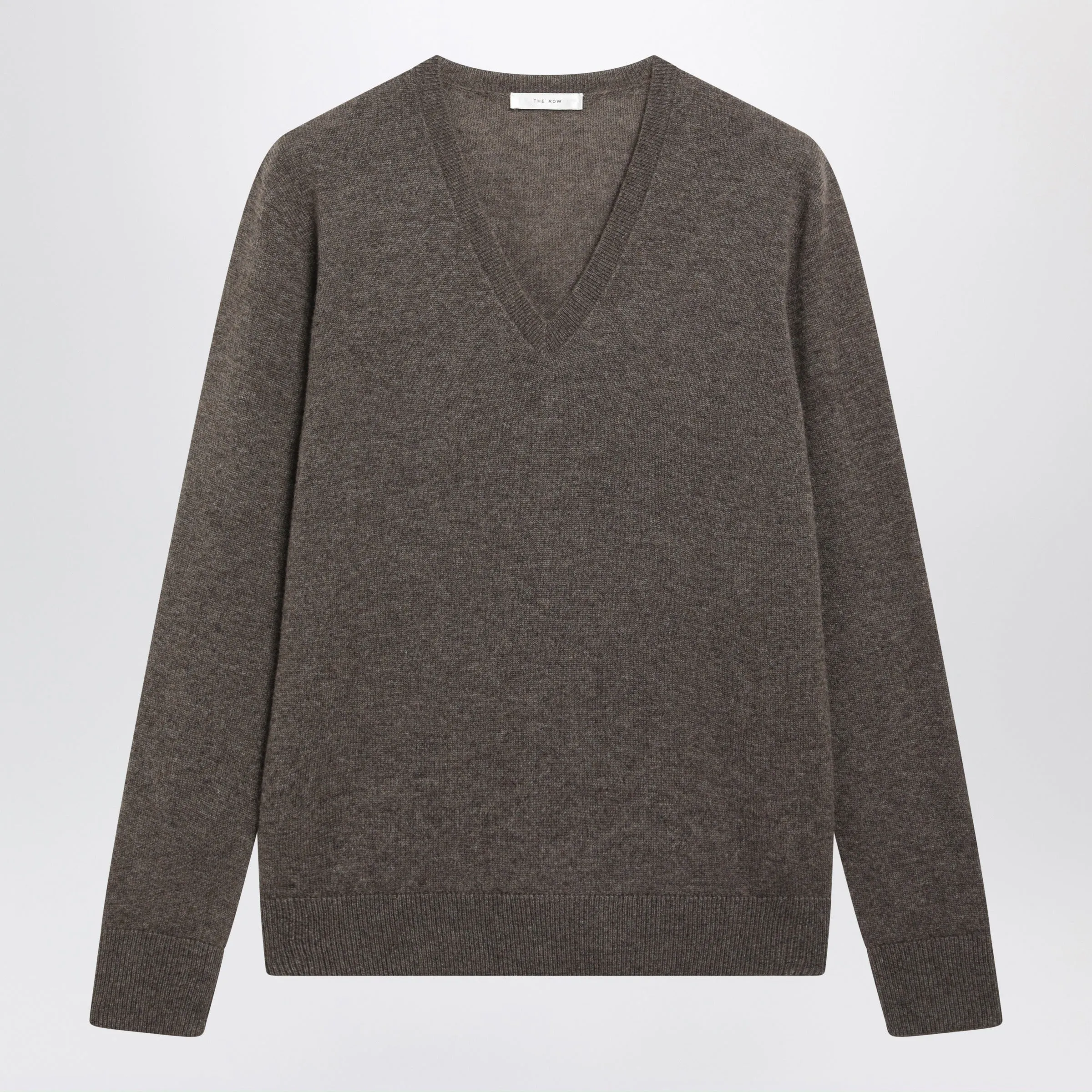 Phora Grey Taupe Cashmere V-Neck Sweater sold by Wanan Luxury