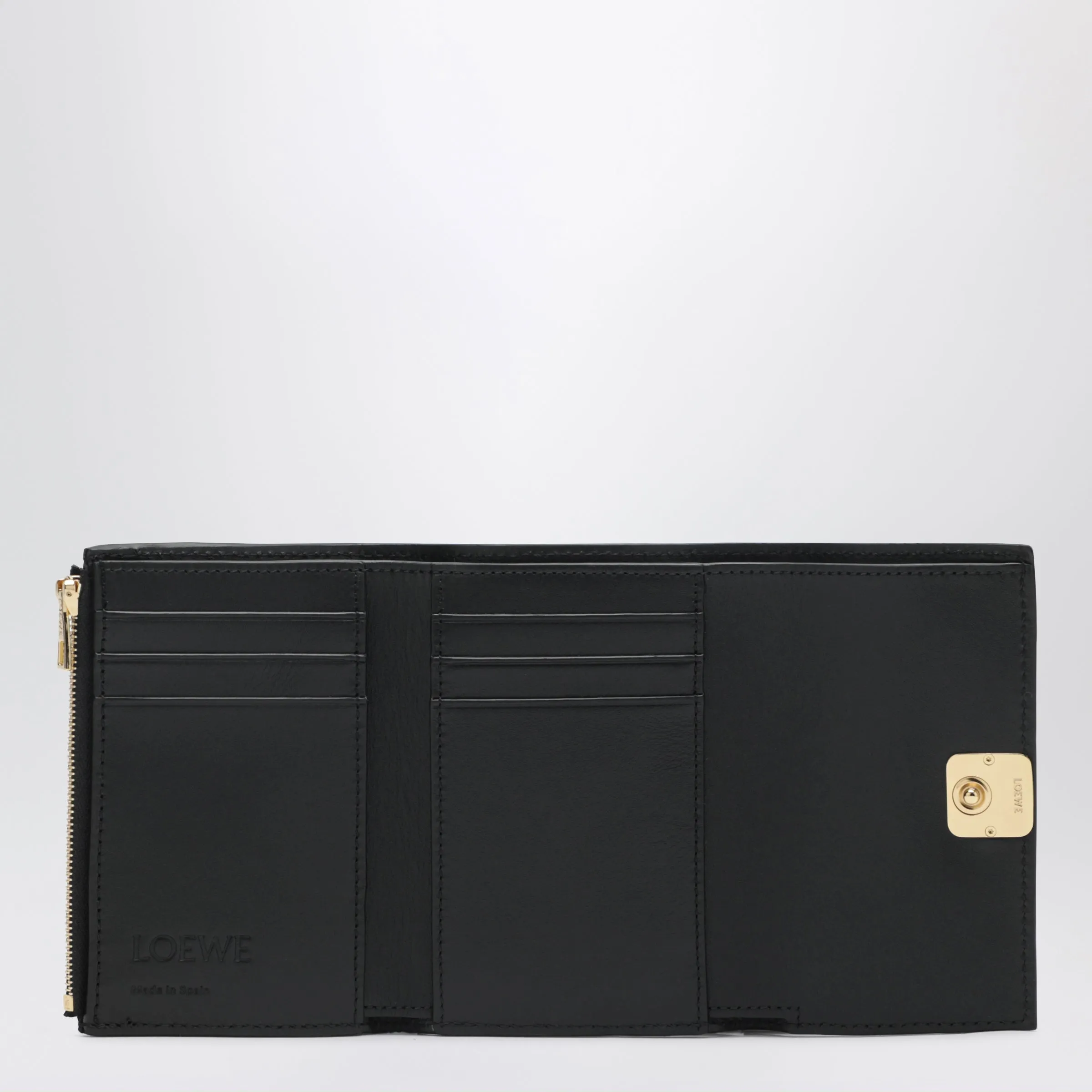 Small Black Anagram Wallet In Embossed Leather sold by Wanan Luxury product image thumbnail 3