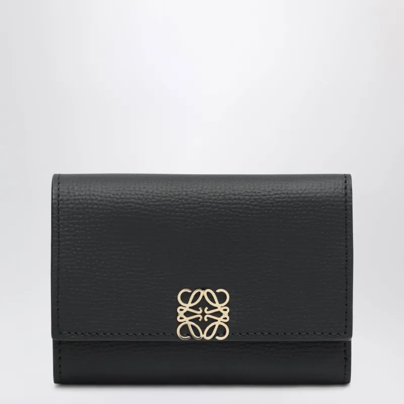 Small Black Anagram Wallet In Embossed Leather made by Loewe