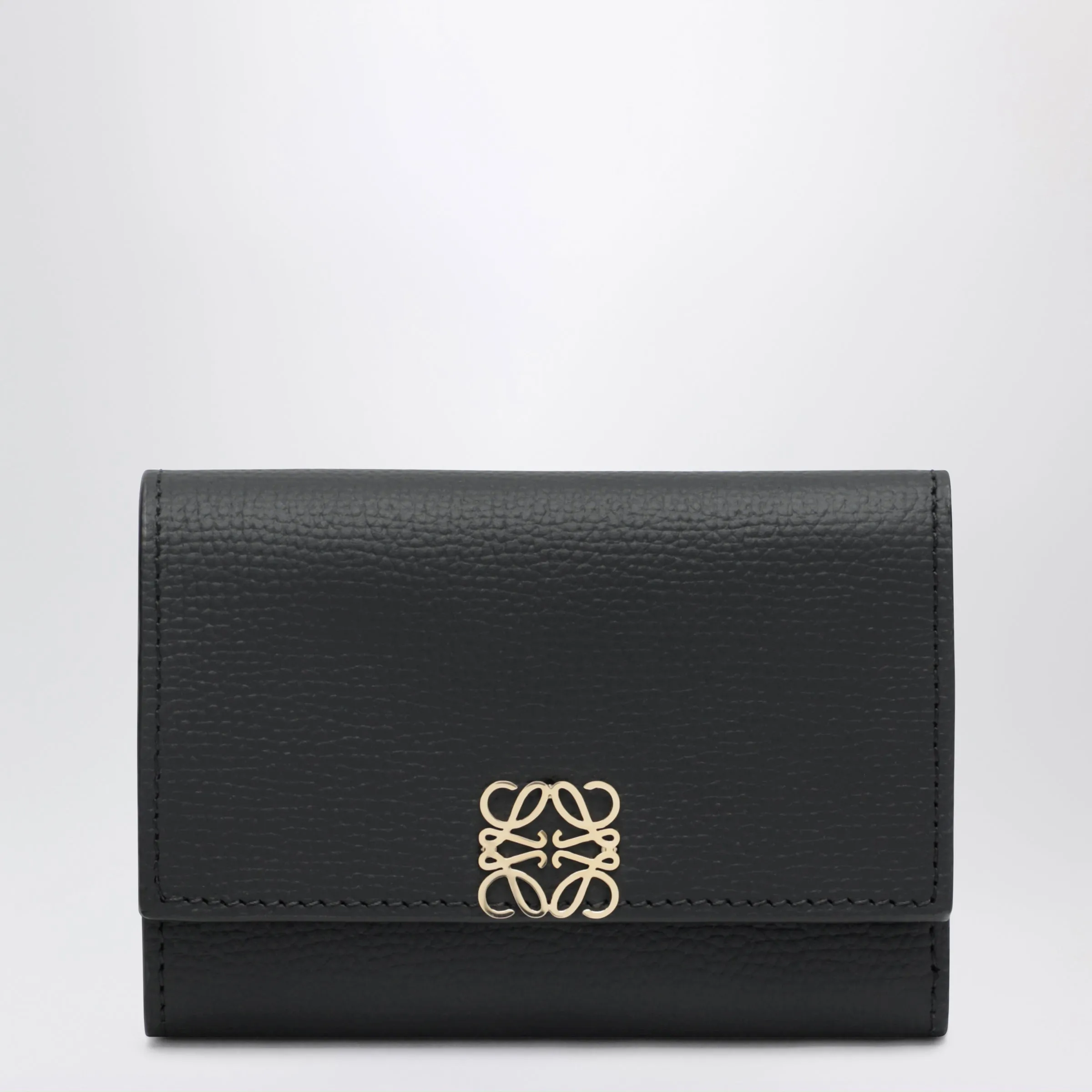 Small Black Anagram Wallet In Embossed Leather sold by Wanan Luxury