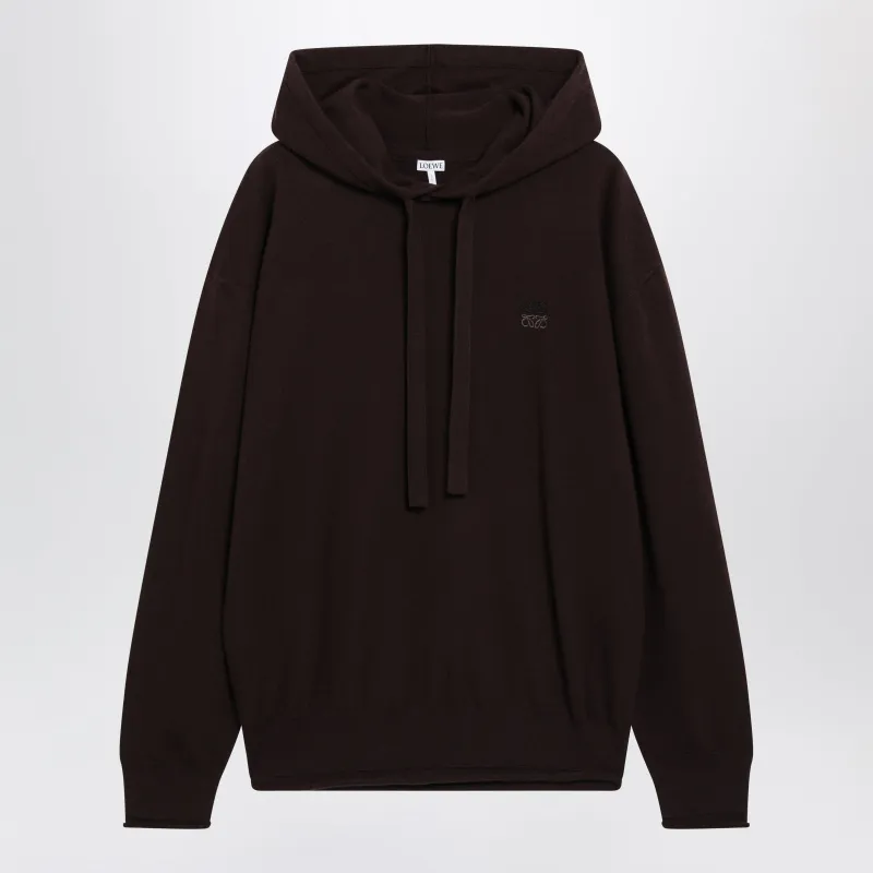 Dark Brown Hooded Sweatshirt made by Loewe