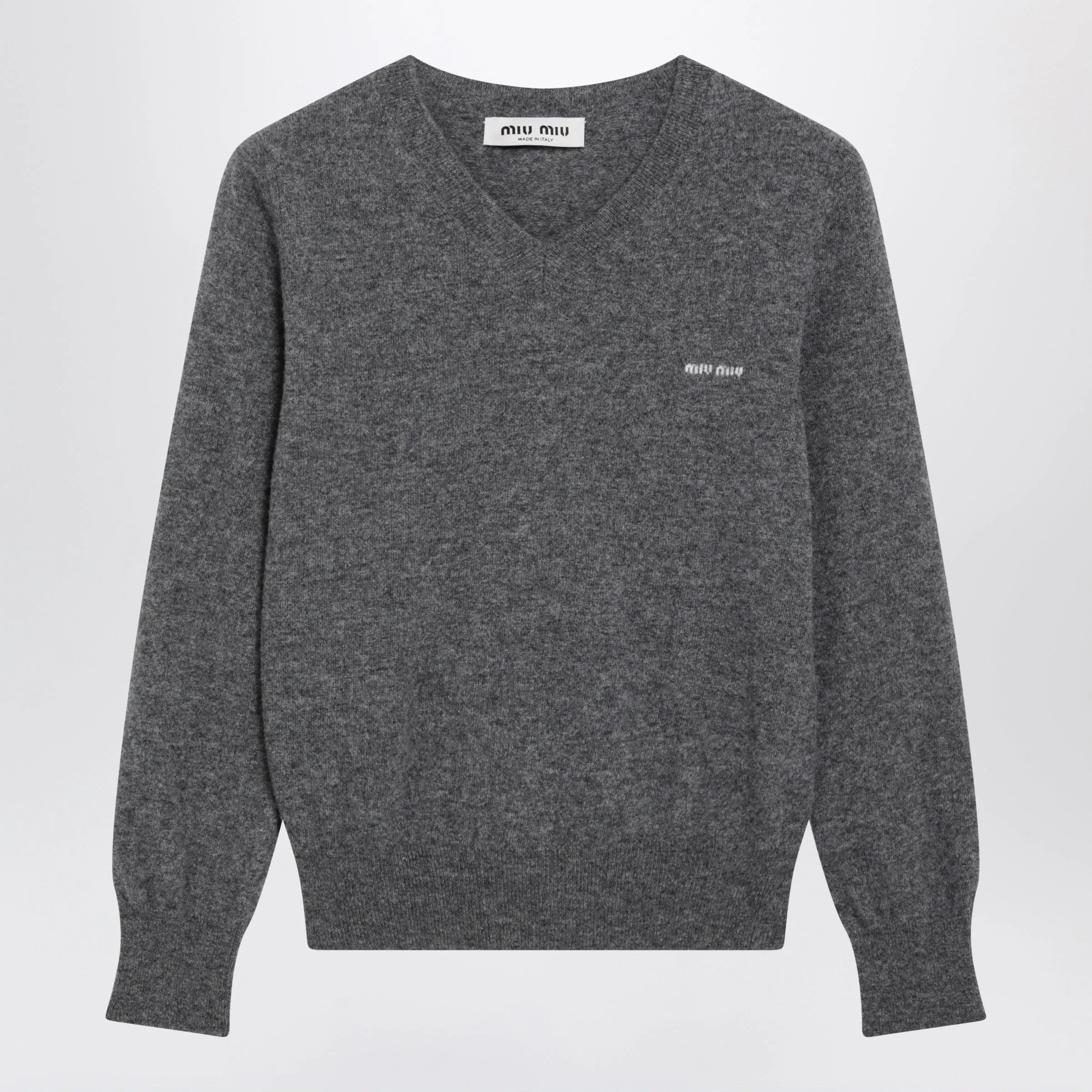 Slate V-Neck Sweater In Wool sold by Wanan Luxury