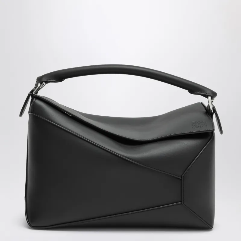 Puzzle Edge Medium Black Calfskin Bag made by Loewe