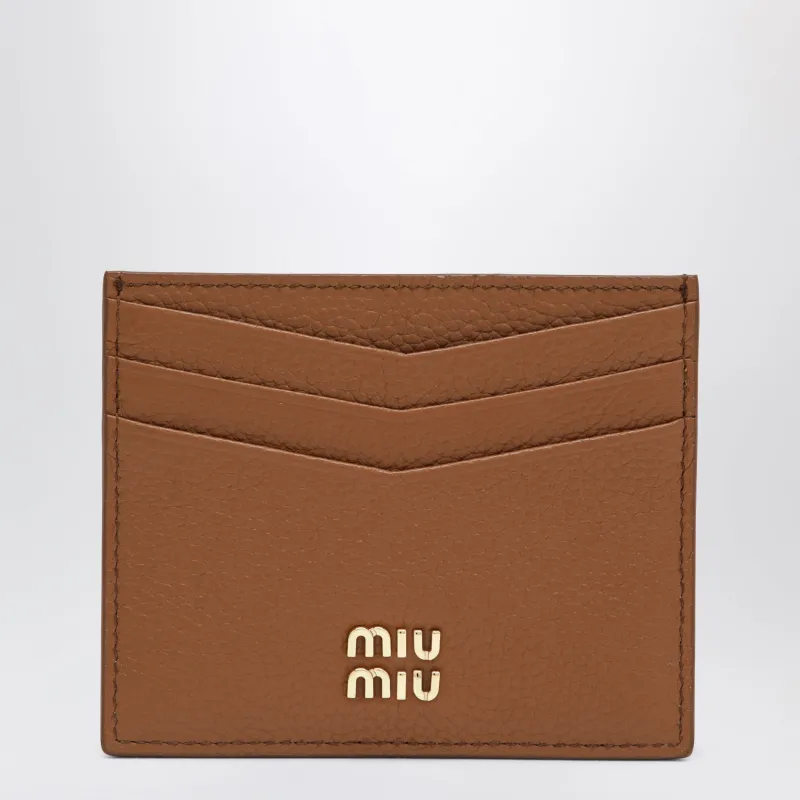 Card Holder In Leather, Cognac made by Miu Miu