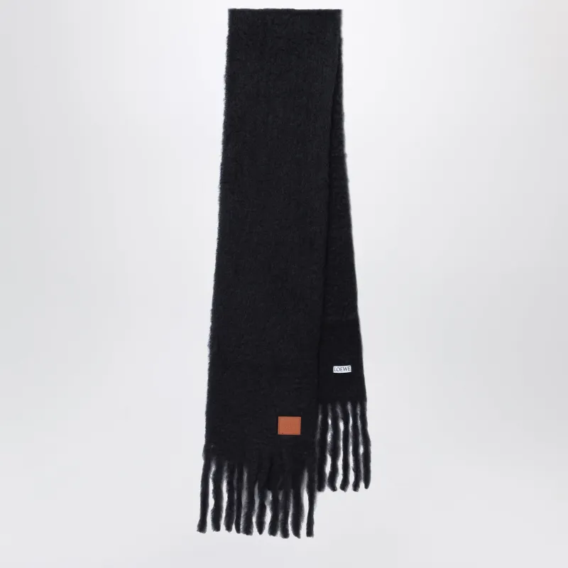 Black Scarf In Mohair And Wool Blend made by Loewe