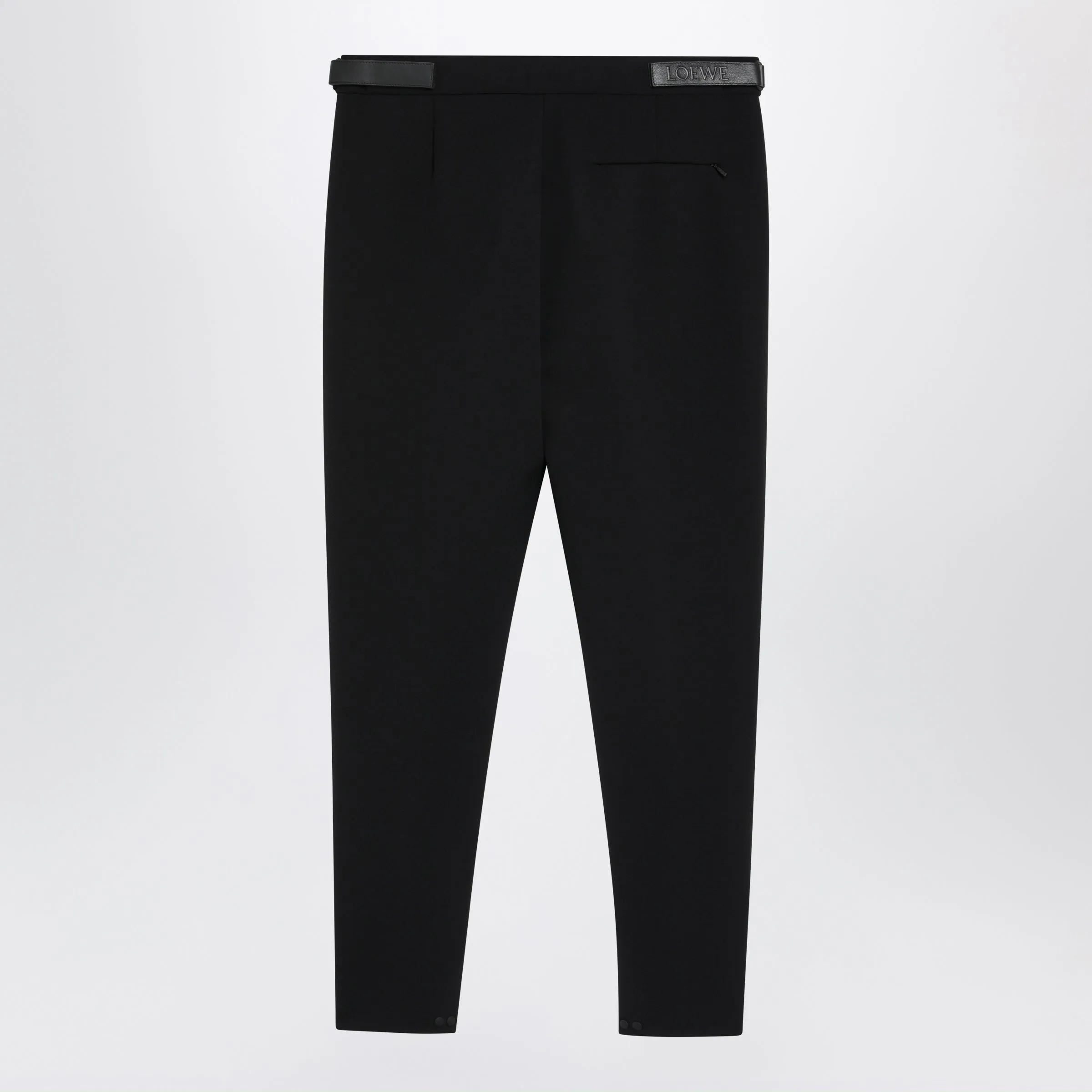 Black Stretch Wool Blend Trousers sold by Wanan Luxury product image thumbnail 2