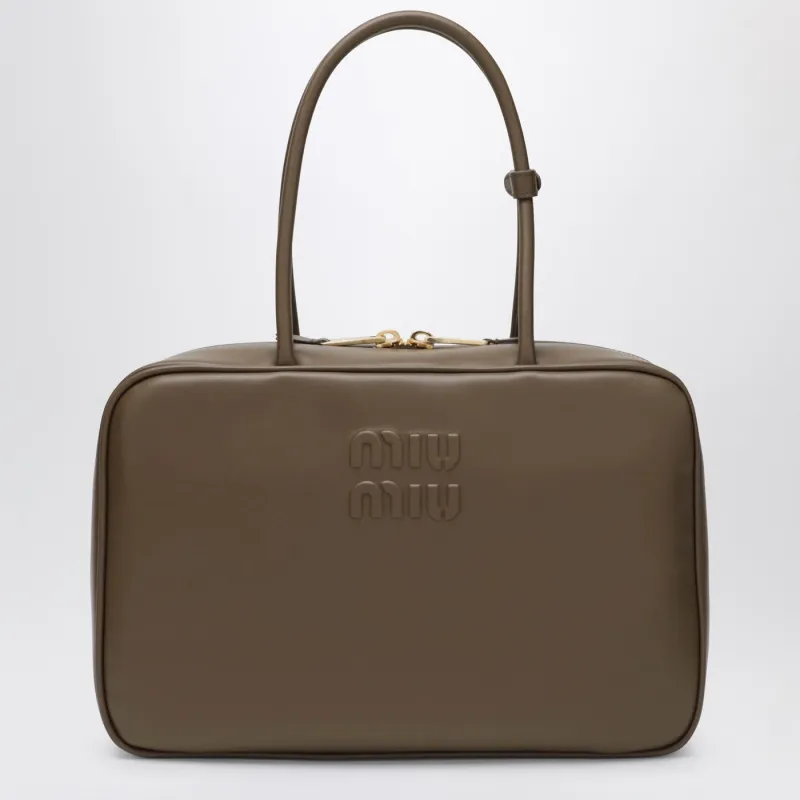 Beau Large Bag In Tundra-Colored Leather made by Miu Miu
