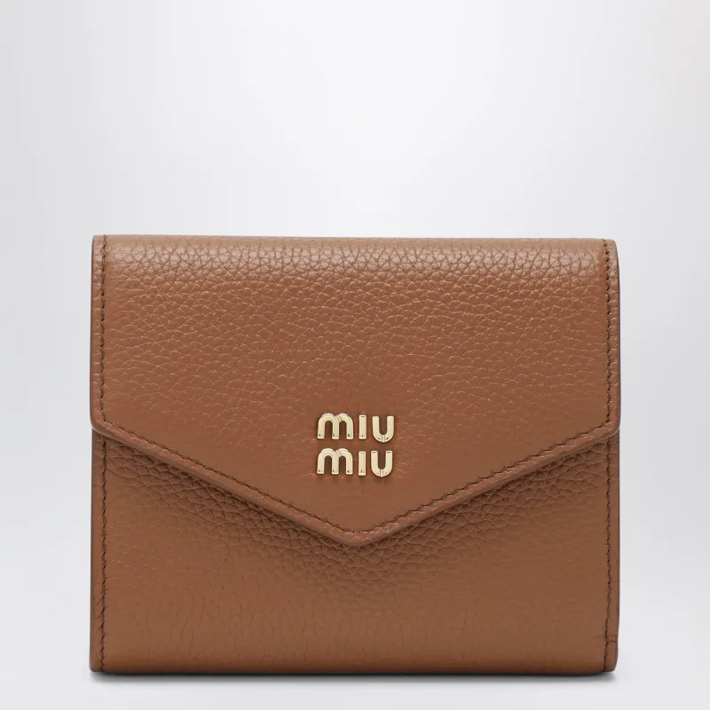 Small Cognac Calfskin Wallet made by Miu Miu