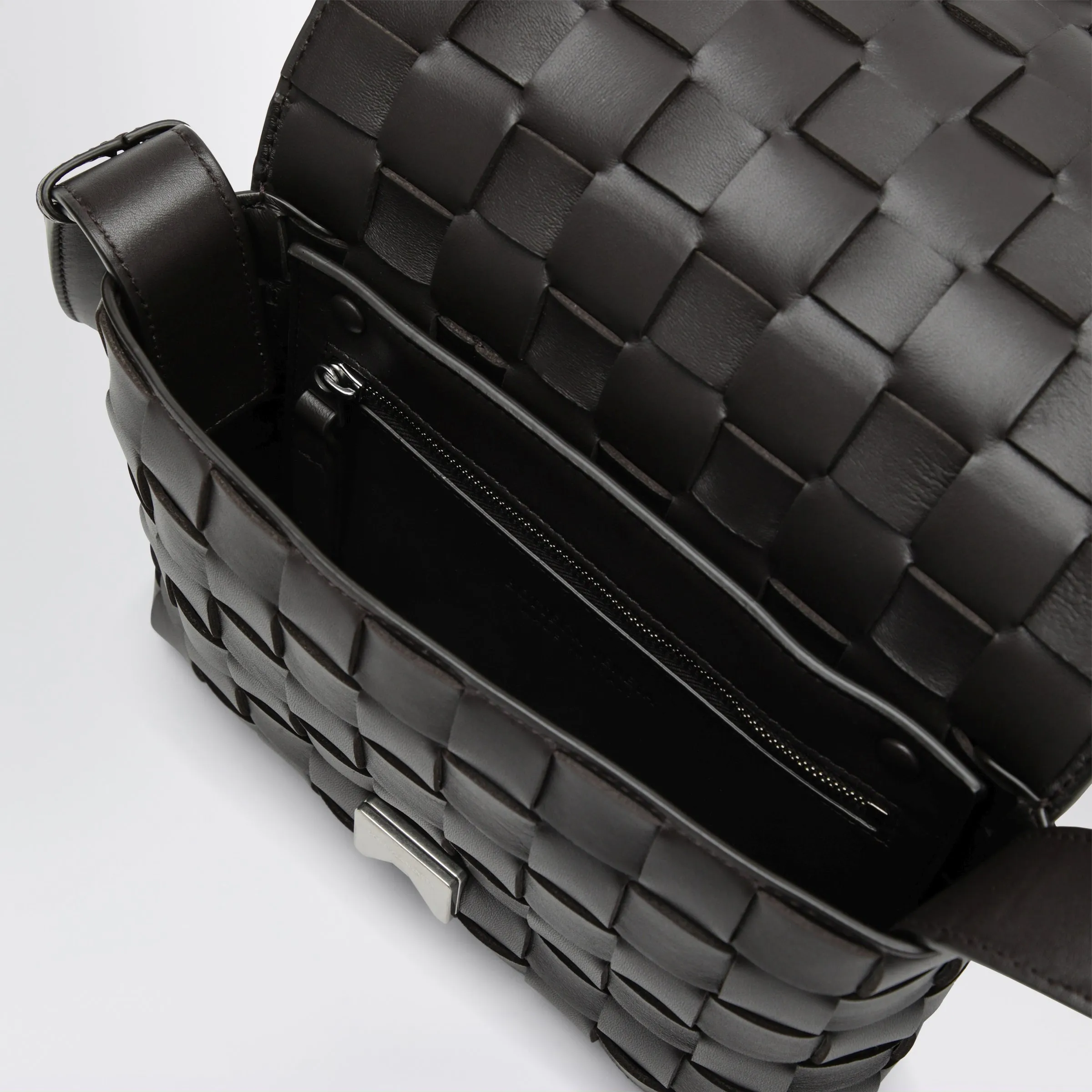 Orto Messenger Bag In Espresso Woven Calf Leather sold by Wanan Luxury product image thumbnail 3