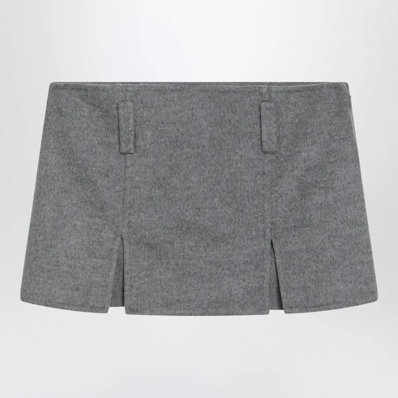 Gray Wool And Cashmere Miniskirt made by Miu Miu