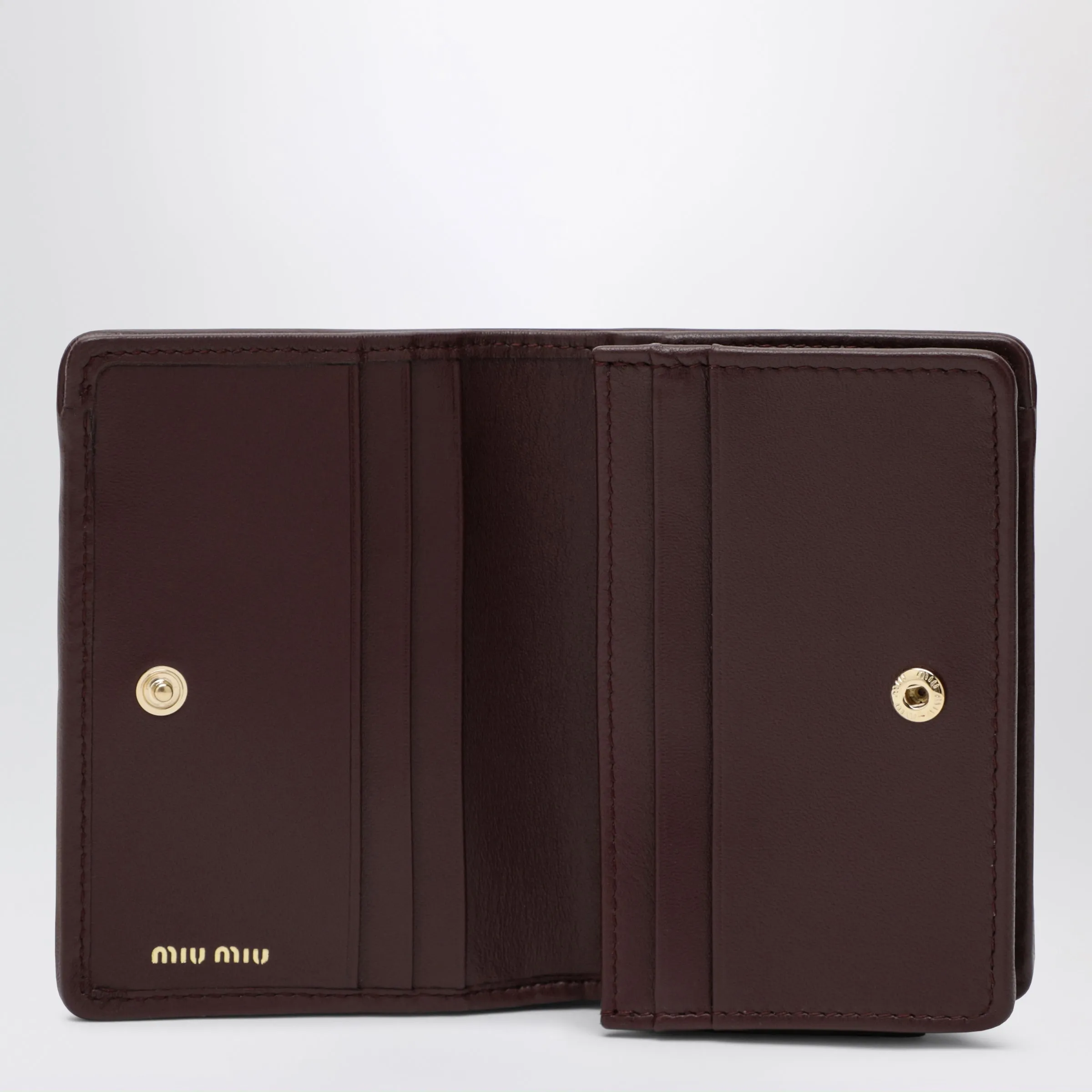 Compact Wallet In Matelassé Nappa Leather, Burgundy sold by Wanan Luxury product image thumbnail 3