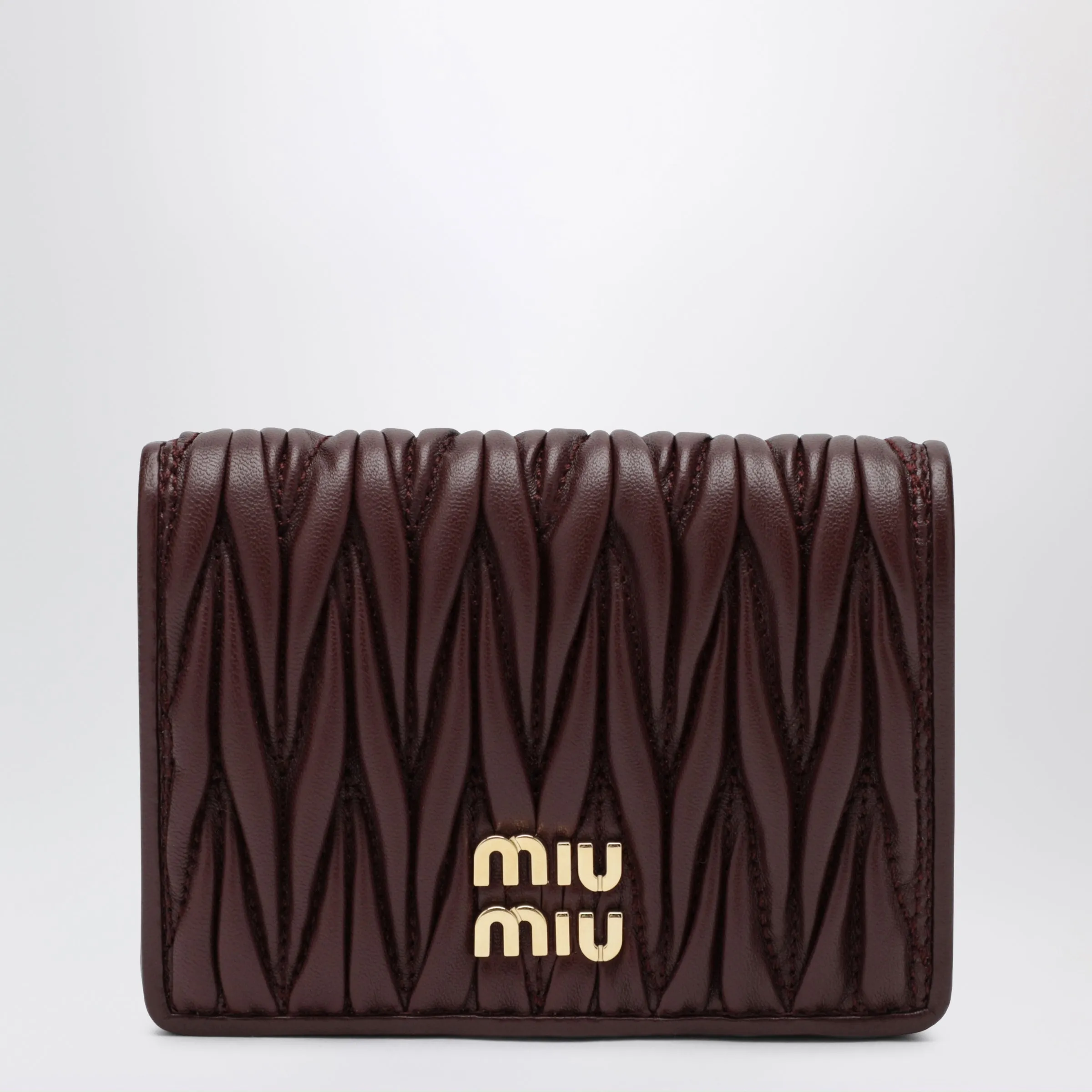 Compact Wallet In Matelassé Nappa Leather, Burgundy sold by Wanan Luxury