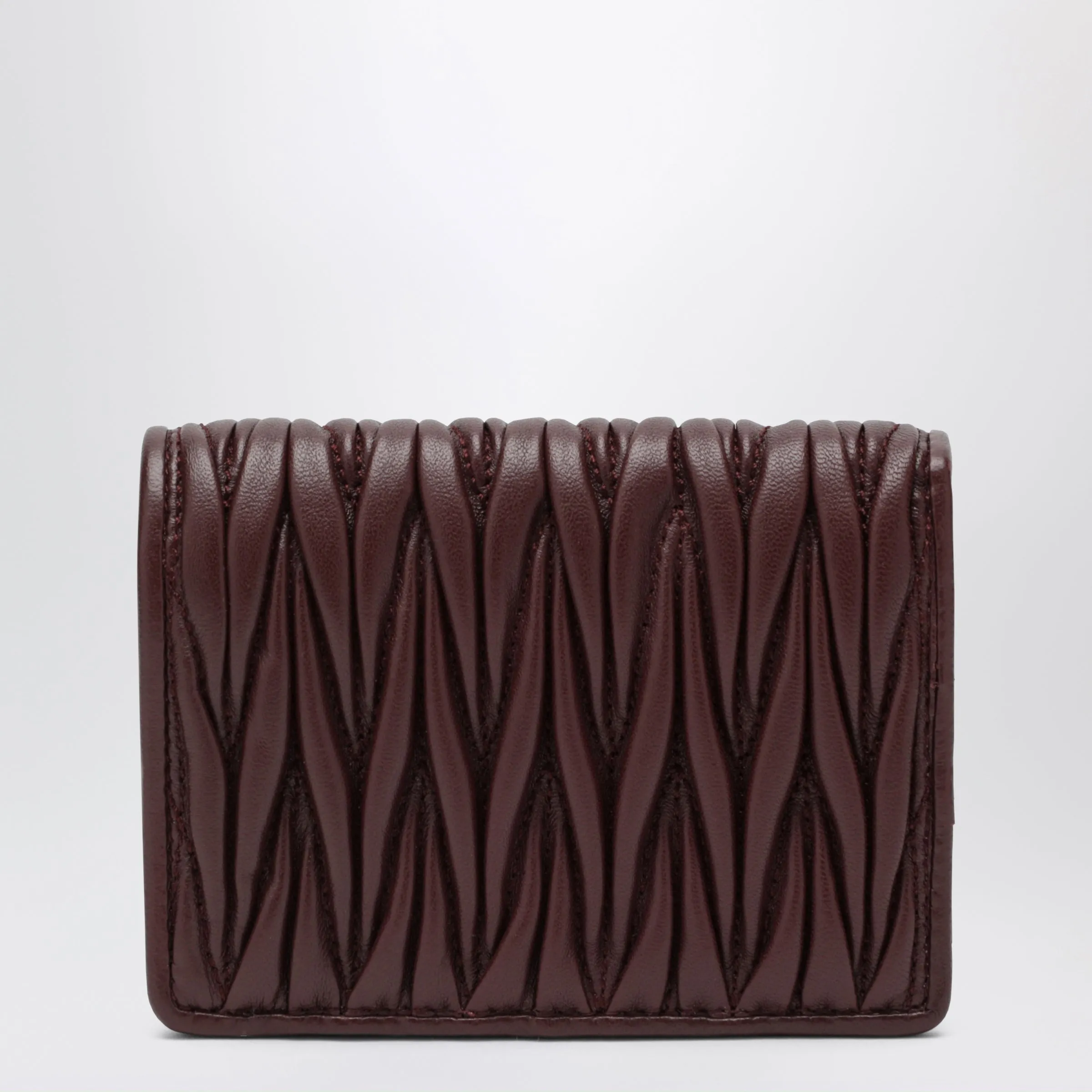 Compact Wallet In Matelassé Nappa Leather, Burgundy sold by Wanan Luxury product image thumbnail 2