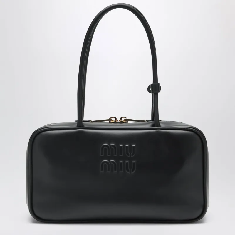 Beau Medium Bag In Black Leather made by Miu Miu