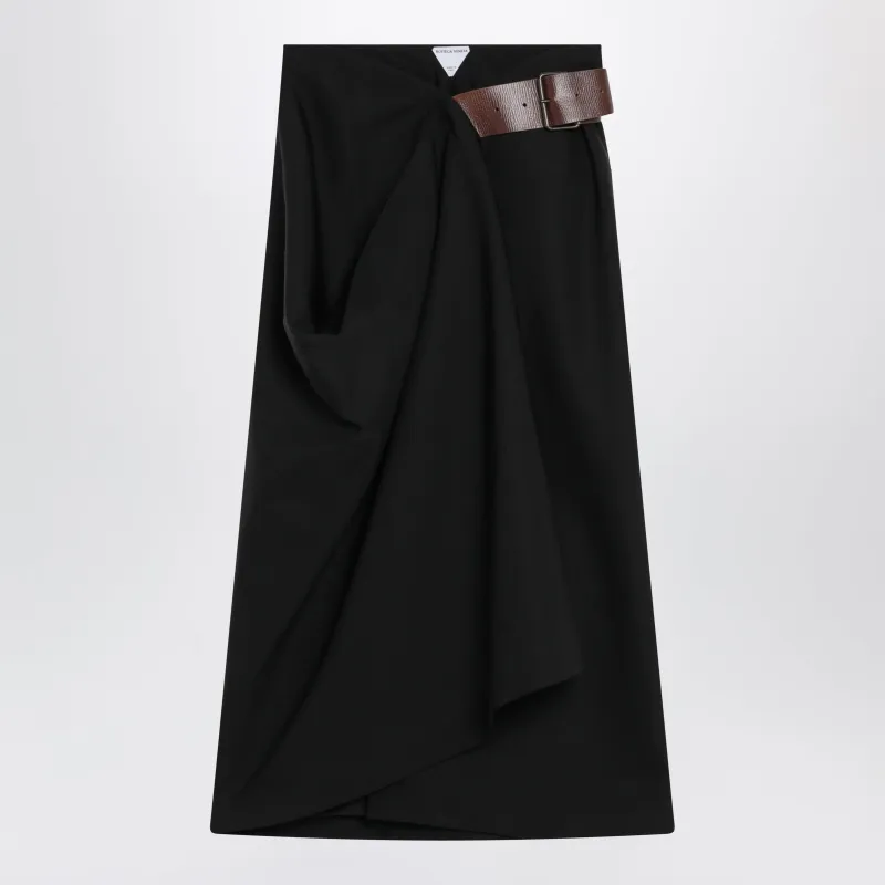 Midi Skirt In Grain De Poudre Wool made by Bottega Veneta