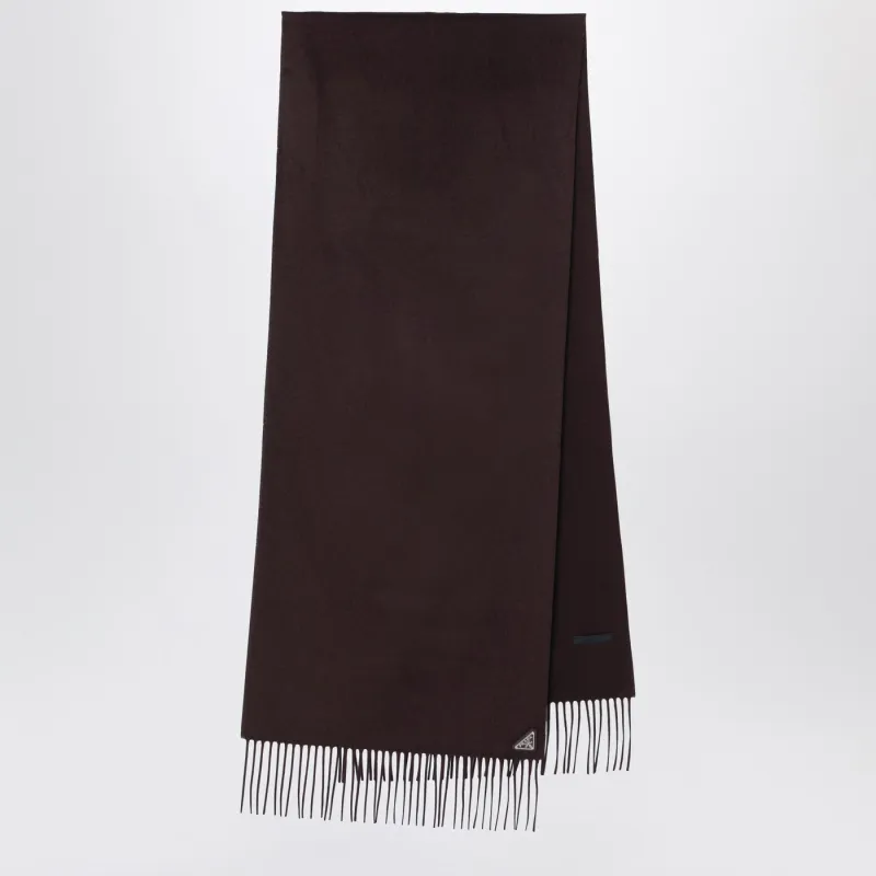 Brown Scarf In Silk And Cashmere made by Prada