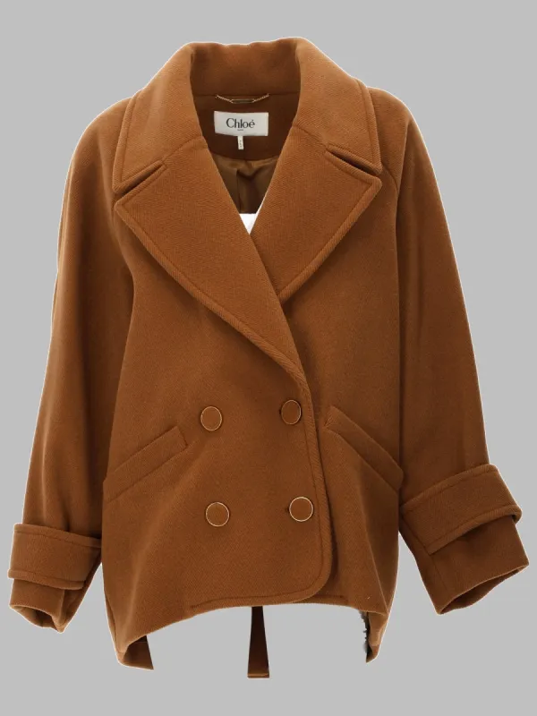 Cappotto Corto Doppiopetto In Lana made by Chloe