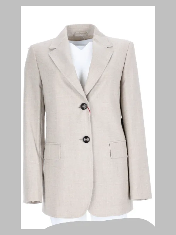 Blazer Monopetto In Flanella Di Lana made by MaxMara
