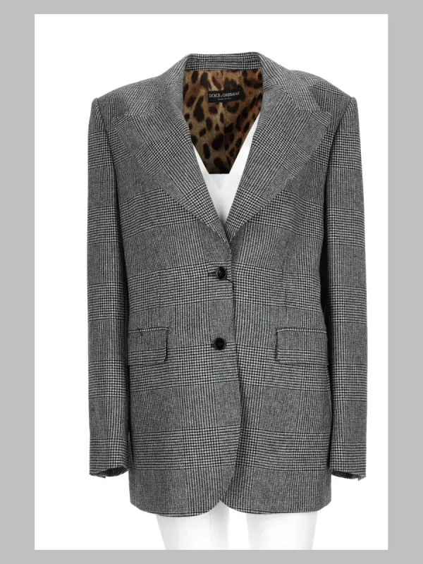 Giacca Monopetto "Linda" In Principe Di Galles made by Dolce & Gabanna