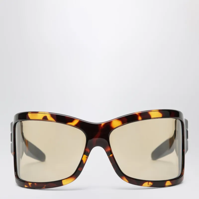 Intrecciato Wraparound Sunglasses In Havana made by Bottega Veneta