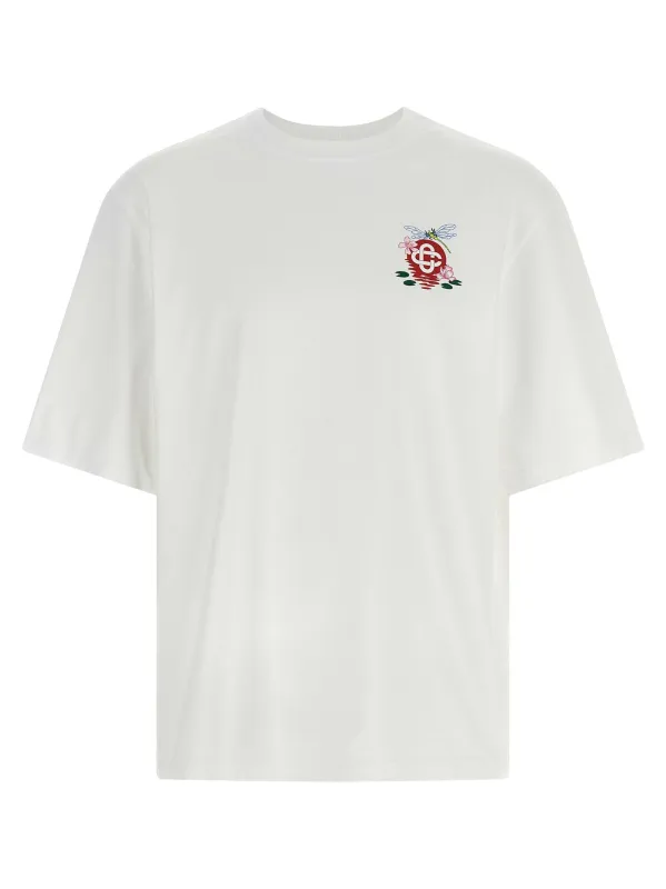 Dragonfly Floral T-Shirt White made by Casablanca