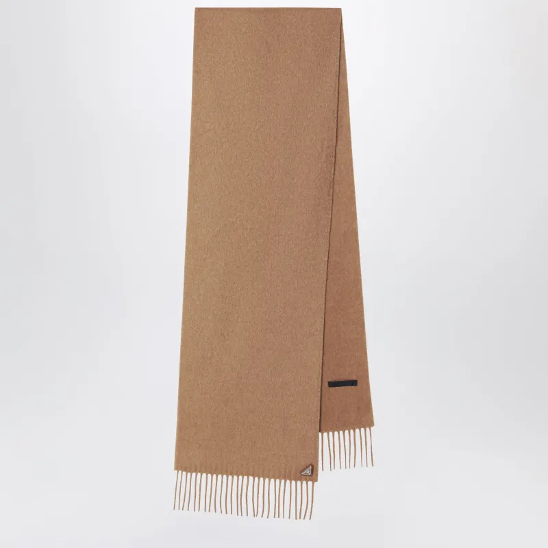 Camel Silk And Cashmere Scarf made by Prada