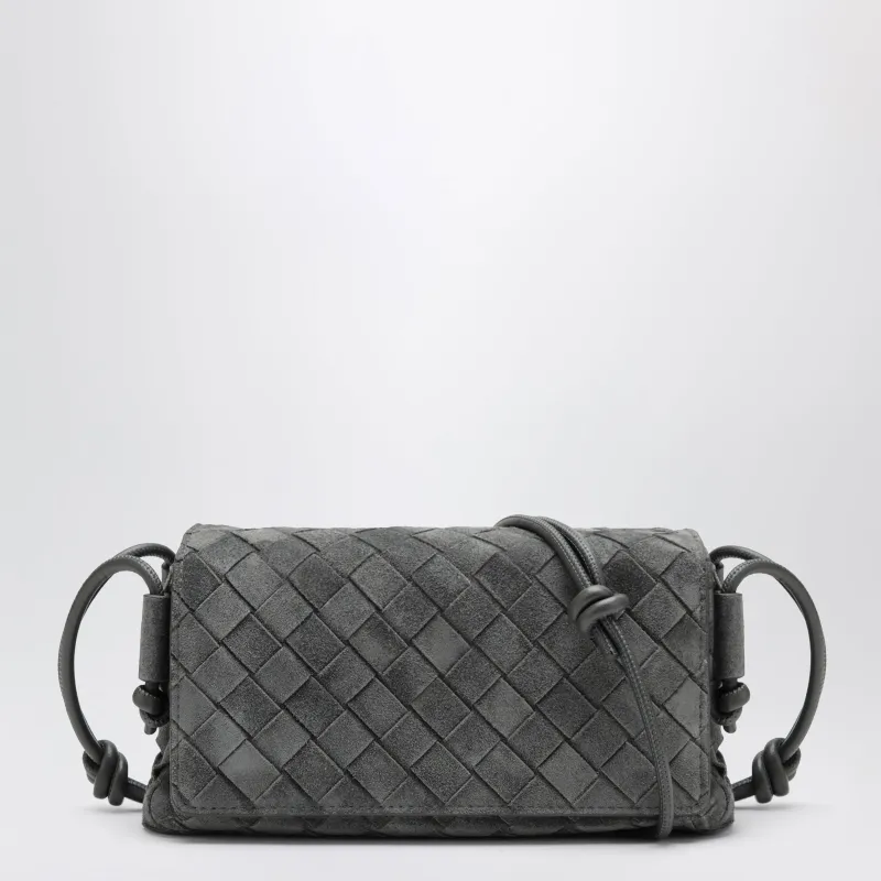 Notturno Bag In Grey Intrecciato Suede made by Bottega Veneta