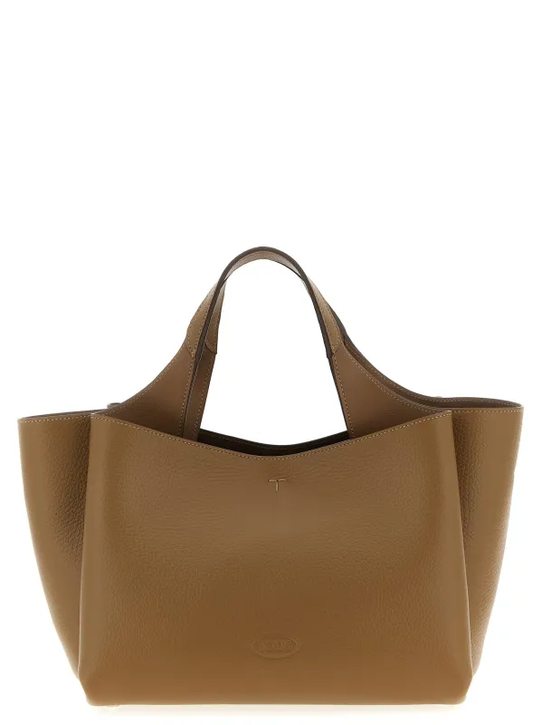 Mini Leather Handbag Hand Bags Brown made by Tod's