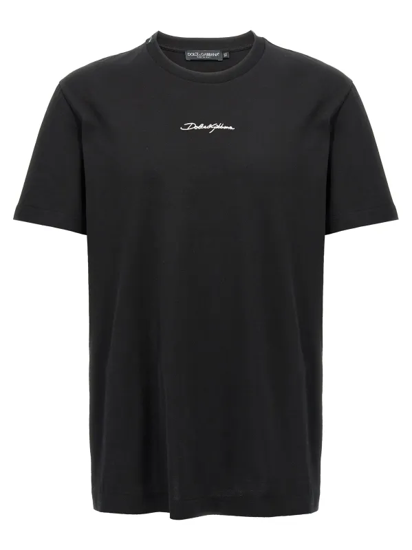 Logo Embroidery T-Shirt Black made by Dolce & Gabanna