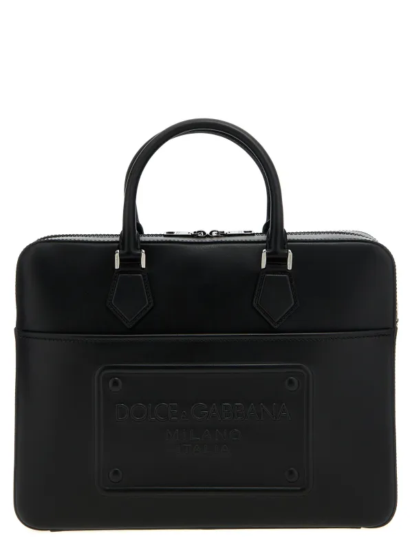 License Plate Handbag Tote Bag Black made by Dolce & Gabanna
