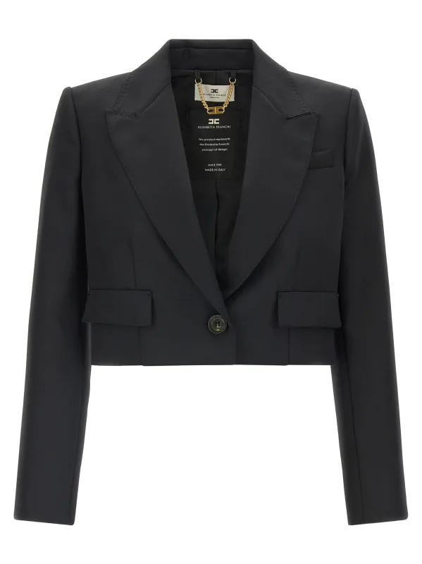 Cropped Blazer Black made by Elisabetta Franchi