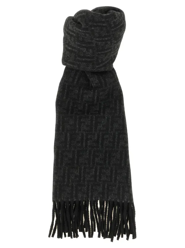 Ff Double-Face Scarf Scarves And Foulards Black made by Fendi