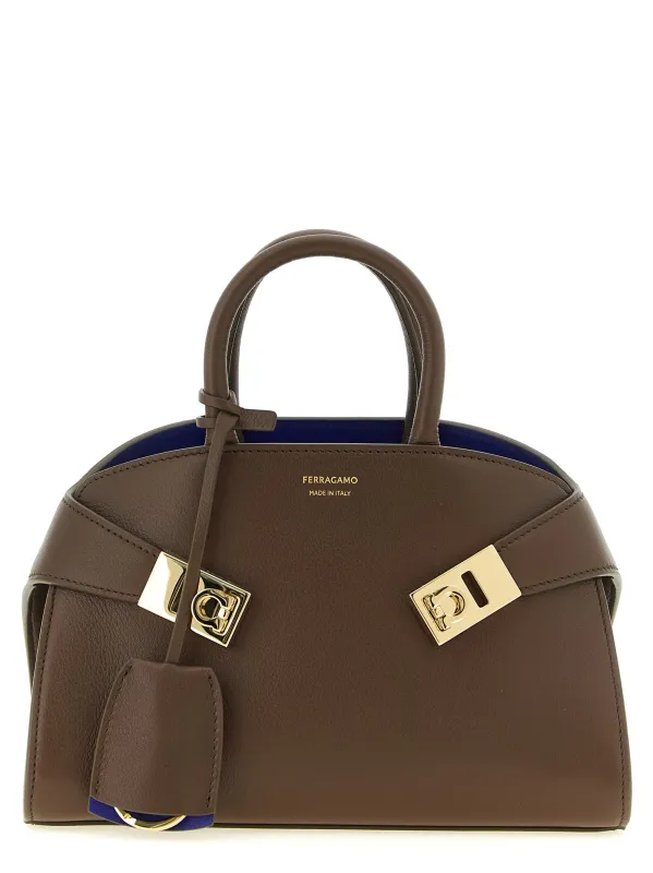 Hug Bicolor (Xs) Hand Bags Brown made by Salvatore Ferragamo