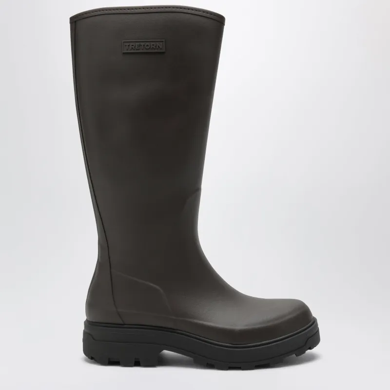 Chocolate Brown Halla Rubber Boots made by Tretorn