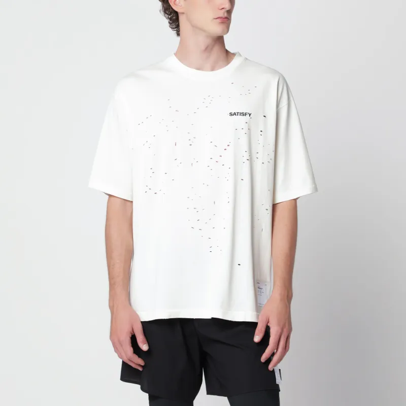 Off White Moth Tech Waffle Long-Sleeve T-Shirt made by Satisfy Running
