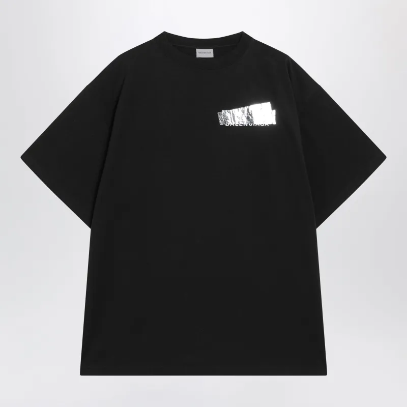 Black Oversized Cotton T-Shirt made by Balenciaga