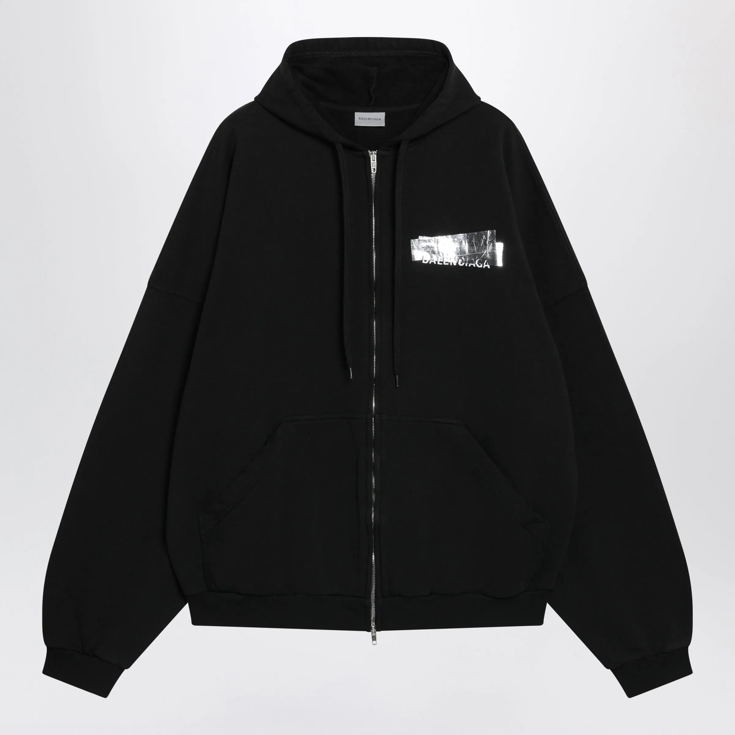 Black Cotton Zip-Up Sweatshirt sold by Wanan Luxury