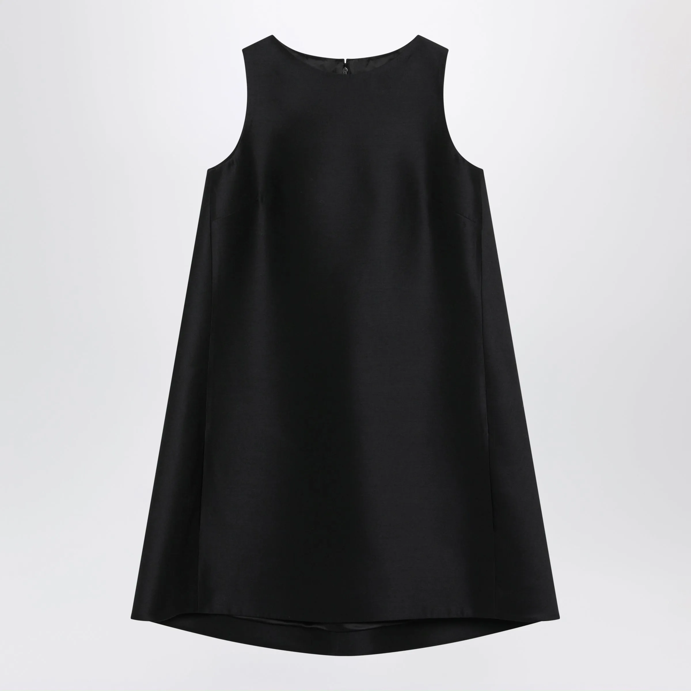 Black A-Line Dress In Wool And Silk sold by Wanan Luxury
