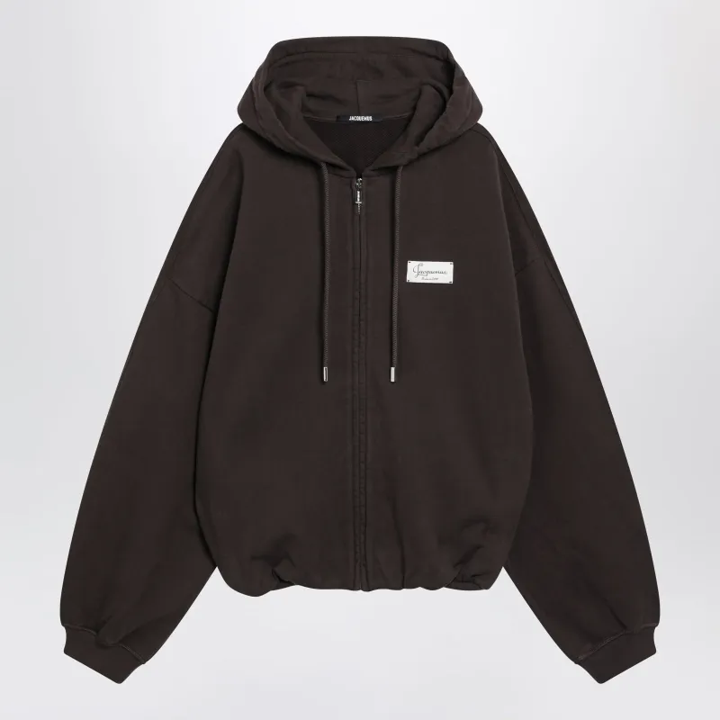 Corso Dark Brown Cotton Hoodie made by Jacquemus