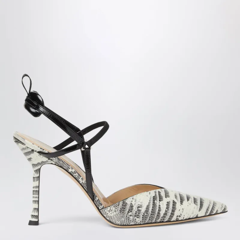 Parchment/Black Very Colibrì Slingbacks In Calfskin made by Fendi