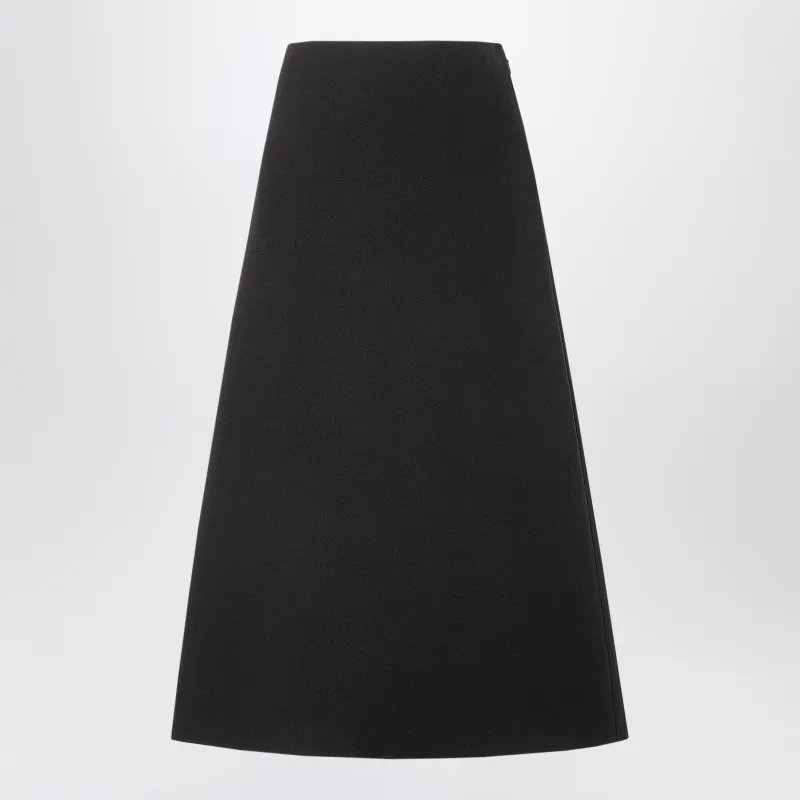 Black Midi Skirt In Bouclé Wool made by Fendi