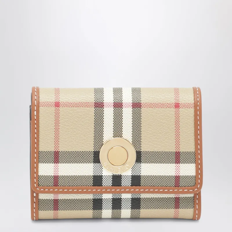 Beige Check Wallet made by Burberry