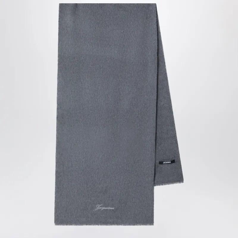 Dark Gray Wool And Cashmere Tailleur Scarf made by Jacquemus